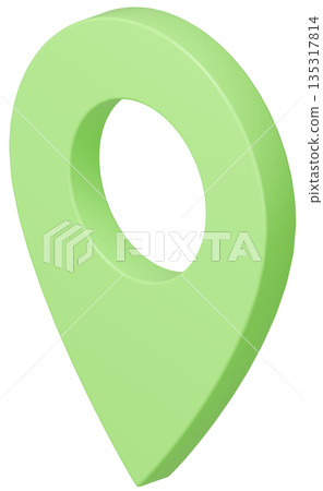 3D image map pin yellow-green 135317814