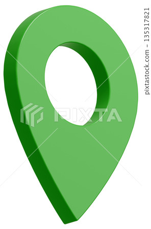 3D image_map pin_green 3D image_map pin_green 135317821