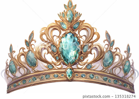 鑲嵌祖母綠寶石的頭飾 鑲嵌祖母綠寶石的頭飾 135318274