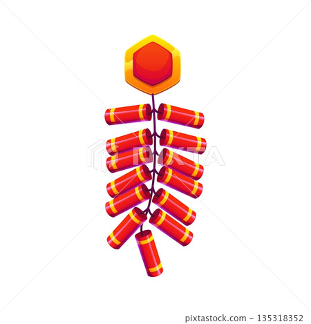Chinese lunar New Year holiday icon, firecrackers or petards, vector Asian celebration symbol. Chinese Lunar New Year petards or China Boller firecrackers for traditional festival pyrotechnics Chinese lunar New Year holiday icon, firecrackers or petards, vector Asian celebration symbol. Chinese Lunar New Year petards or China Boller firecrackers for traditional festival pyrotechnics 135318352