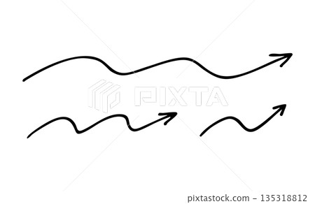 Stylish hand-drawn arrow set (3 lengths) Stylish hand-drawn arrow set (3 lengths) 135318812