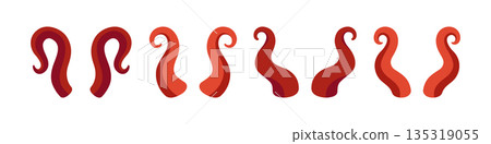 Cartoon bull horns. Flat vector animal horns illustration for fantasy, mascot, and decorative design themes 135319055