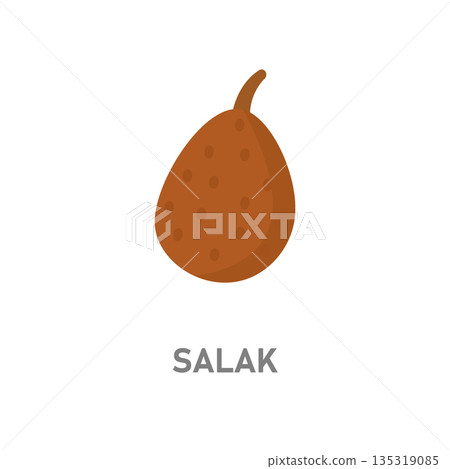 Salak exotic fruit. Snake fruit icon isolated on white background for tropical food and botanical themes 135319085