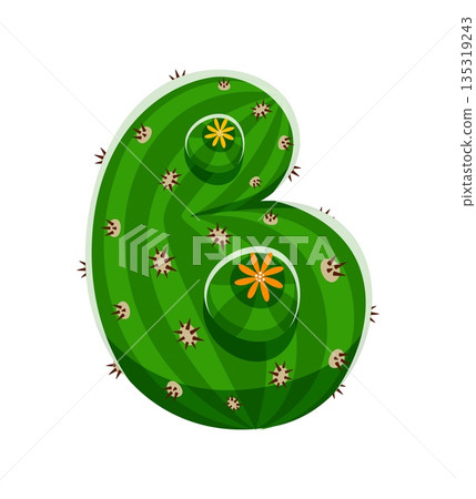 Cacti succulent, cactus font cartoon letter B. Mexican cacti type symbol, desert cactus typeset vector sign. Plant leaf font element or prickly succulent English alphabet typeface letter Cacti succulent, cactus font cartoon letter B. Mexican cacti type symbol, desert cactus typeset vector sign. Plant leaf font element or prickly succulent English alphabet typeface letter 135319243