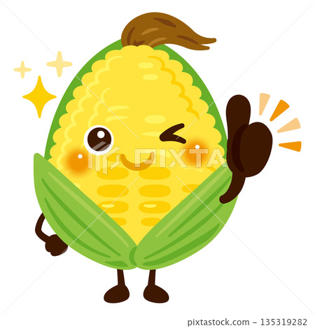 玉米人物插圖預示著好兆頭 135319282