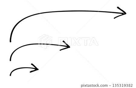 Stylish hand-drawn arrow set (3 lengths) Stylish hand-drawn arrow set (3 lengths) 135319382