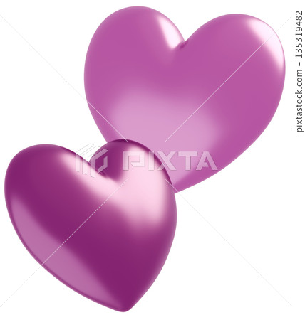 3D image_heart_purple 135319482