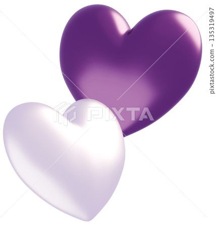 3D image_heart_purple 3D image_heart_purple 135319497