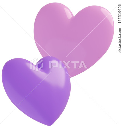 3D image_heart_purple 3D image_heart_purple 135319606