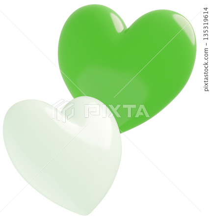 3D image_heart_green 3D image_heart_green 135319614