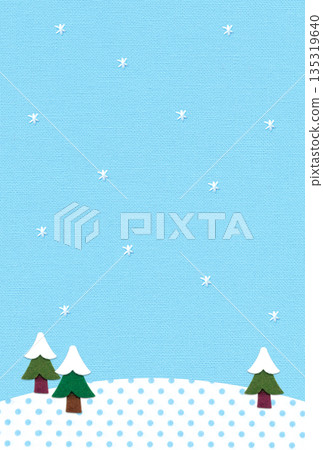 針葉樹和雪景的貼花插畫背景素材 / 直版,淺藍色 針葉樹和雪景的貼花插畫背景素材 / 直版,淺藍色 135319640