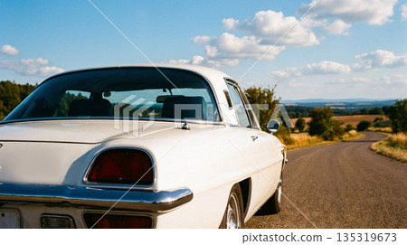 白色汽車風景 白色汽車風景 135319673