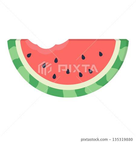 Slice of Watermelon with Bite Mark Slice of Watermelon with Bite Mark 135319880
