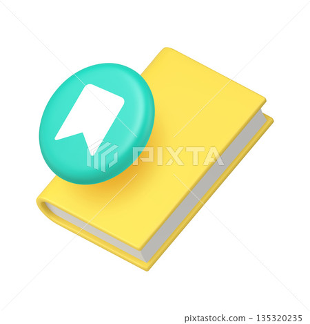 3d Realistic Icon Yellow Book With Green Bookmark Symbol For Web And App Design 3d Realistic Icon Yellow Book With Green Bookmark Symbol For Web And App Design 135320235