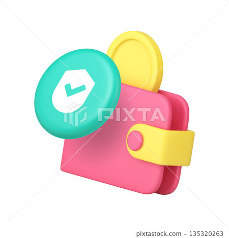 3d Realistic Icon Wallet With Coins And Security Shield For Financial Protection Interface 3d Realistic Icon Wallet With Coins And Security Shield For Financial Protection Interface 135320263