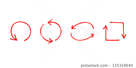 Stylish hand-drawn arrow material set: Cycle arrows 135320640