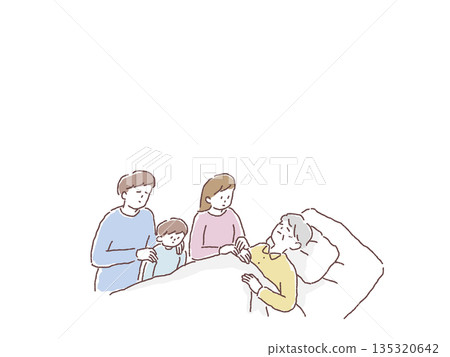 Family members caring for sick people, caregiving, end-of-life care 135320642