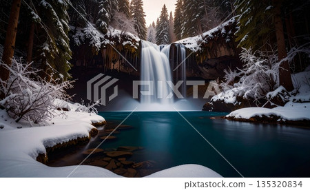 冬天的瀑布 135320834