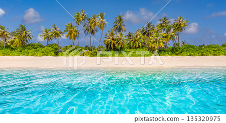 Tropical island beach paradise sunny summer vacation panoramic landscape wall art 135320975