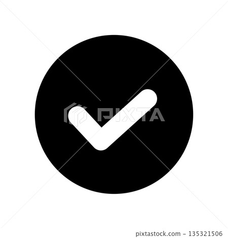 簡單的複選標記圖示插圖 135321506