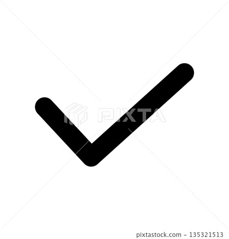 Simple check mark icon illustration Simple check mark icon illustration 135321513