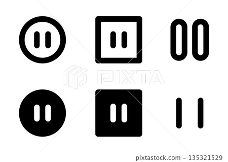簡單的停車標誌圖示插圖 135321529