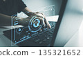 Fingerprint scanner to access information, verify to authentication, touching screen to login security, Internet of things, cloud computing, Internet connection, shopping online and cashless society 135321652