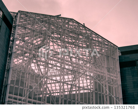 structural steel beam on roof of building 135321768