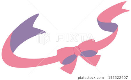 Pop two-tone ribbon material in pink and purple 135322407