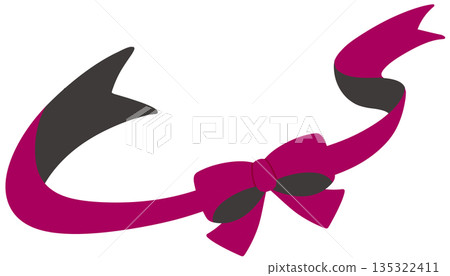 粉紅色和棕色雙色緞帶面料 135322411