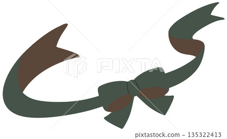 Pop two-tone ribbon material green and brown 135322413