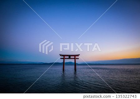 清晨的白須神社鳥居 135322743