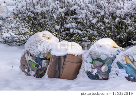 Snow in the garden and outside Snow in the garden and outside 135322819