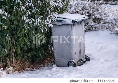 Snow in the garden and outside 135322820
