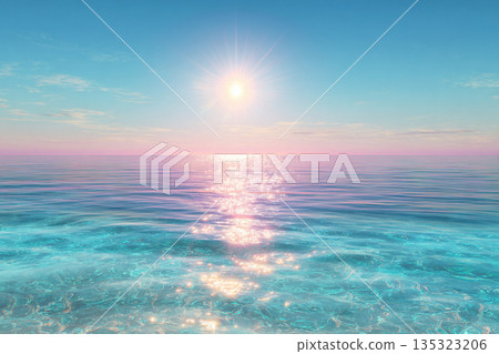 美麗的大海和陽光AI圖像 135323206