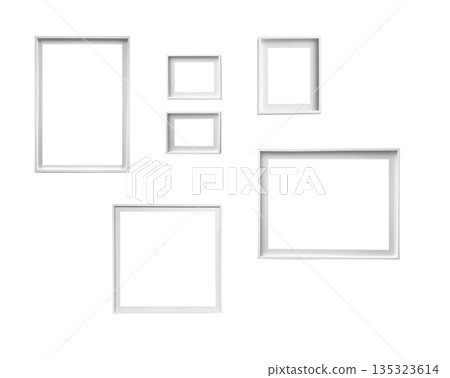 Frame set isolated on white background. Collection of vertical, horizontal, square and rectangular 135323614