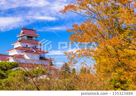 [Fukushima Prefecture, Aizuwakamatsu City] Tsuruga Castle in late autumn October November 135323889