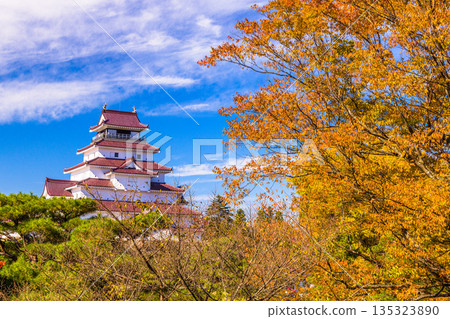 [Fukushima Prefecture, Aizuwakamatsu City] Tsuruga Castle in late autumn October November 135323890