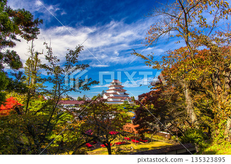 [Fukushima Prefecture, Aizuwakamatsu City] Tsuruga Castle in late autumn October November 135323895