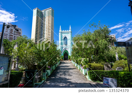 St. Michael's Cemetery and Pastel Green Chapel in Macau St. Michael's Cemetery and Pastel Green Chapel in Macau 135324370