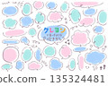 Colorful speech bubbles that look like they were written with crayons 135324481