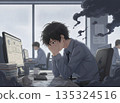 Depressed male office worker 135324516