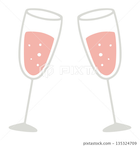 Valentine's day champagne flutes toasting celebration drink 135324709