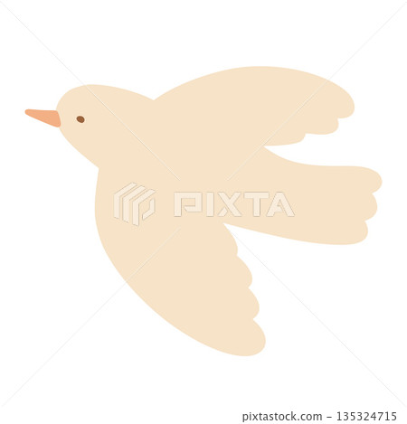 Flying dove transmitting valentine's day love message 135324715