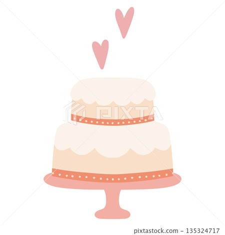 Two tier cake celebrating love and romance 135324717