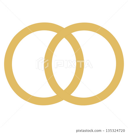 Golden interlocking ring wedding commitment concept Golden interlocking ring wedding commitment concept 135324720