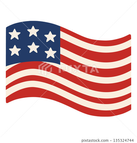 Waving american flag representing patriotism and celebration 135324744
