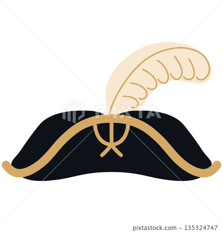Tricorn hat with feather celebrating american independence history 135324747