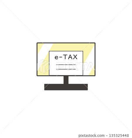 Illustration of E-Tax application on a desktop computer Illustration of E-Tax application on a desktop computer 135325448