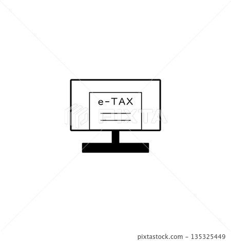 Icon for filing E-Tax on a desktop computer Icon for filing E-Tax on a desktop computer 135325449